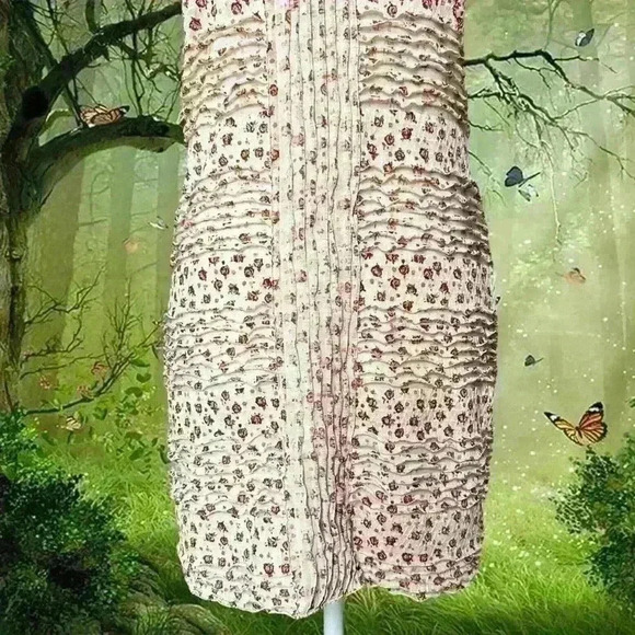 Y2k 90s  Free People Beige Boho Dress Size S - Picture 4 of 9